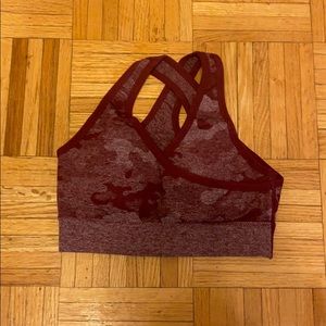 GYMSHARK Berry Red Camo Seamless Sports bra *DUPE*